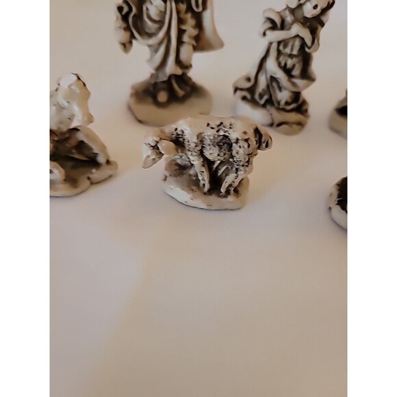 Vintage Chalk ? Nativity Scene, 6 Pieces Miniature 3" To 1" Height - Picture 7 of 16